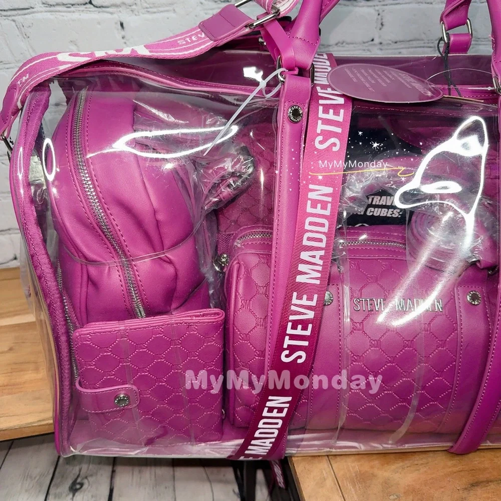 Steve Madden Clear Duffle Bag Set of 7 - Picture 9 of 10